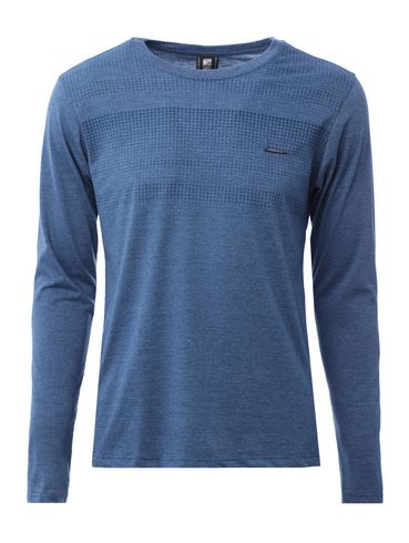 Camiseta Manga Longa No Stress Masculina Azul/Azul