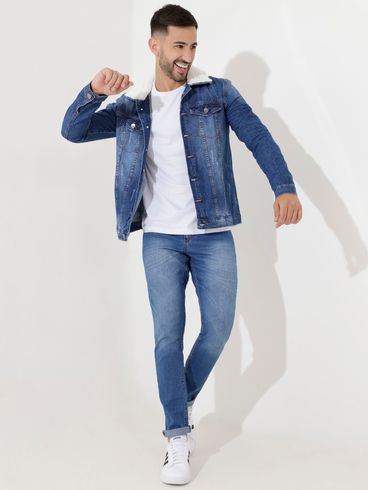 Jaqueta Jeans Masculina Azul