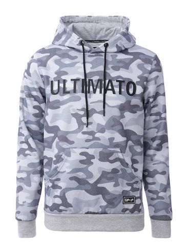 Moletom com Capuz Camuflado Masculino Cinza