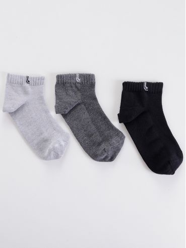 Kit 03 Meias Lupo Masculinas Cinza/Preto
