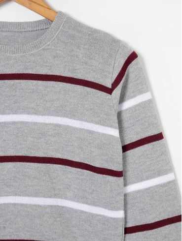 Blusão de Tricot Juvenil Para Menino - Cinza