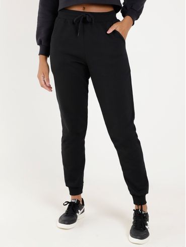 Calça Jogger Moletom Feminina Preto