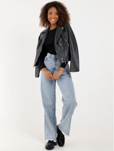 Blusa Básica Manga Longa Feminina Preto