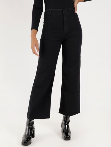 Calça Sarja Wide Leg Autentique Feminina Preto