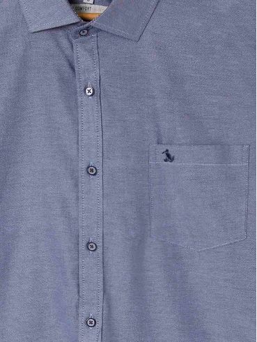 Camisa Manga Longa Amil Plus Size Masculina Azul