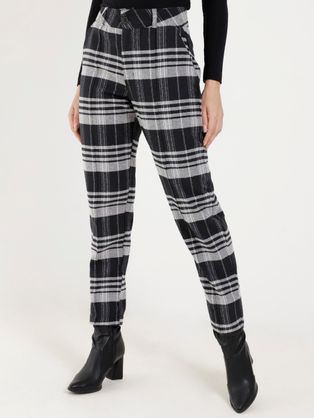 Calça Flanela Xadrez Autentique Feminina Preto