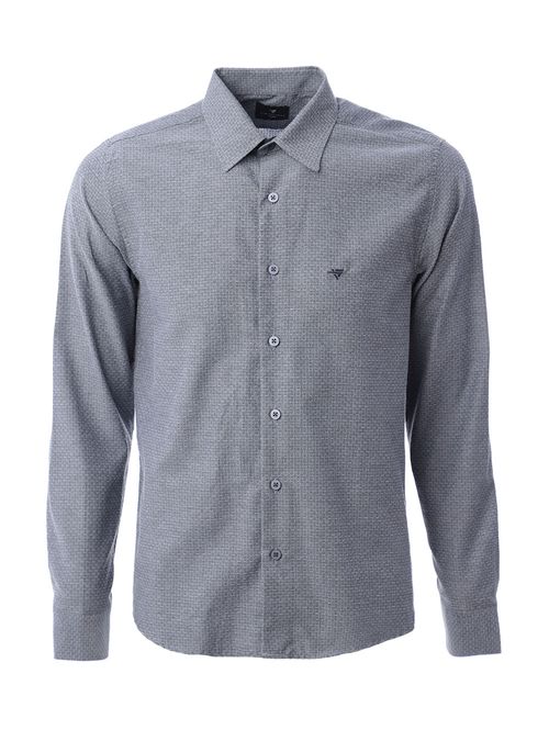 Camisa Slim Fit Manga Longa Masculina Chumbo