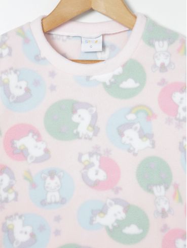 Pijama Longo Infantil Para Bebê Menina - Rosa Claro