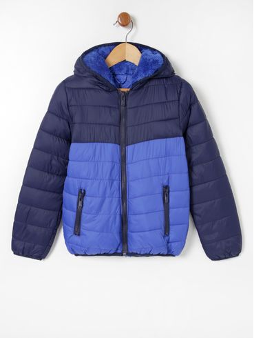 Jaqueta Puffer Infantil Para Menino - Azul Marinho