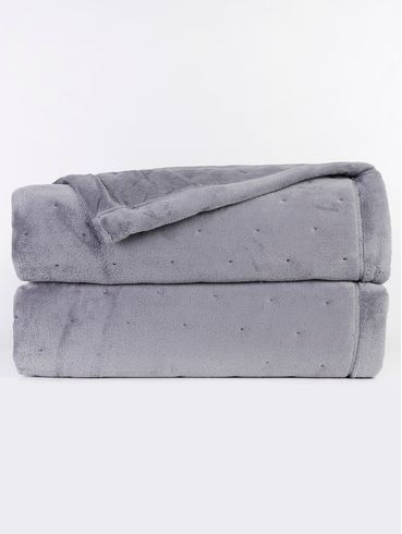 Cobertor Queen Size Ultra Plush Hedrons Cinza
