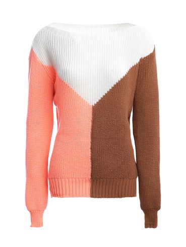 Blusa de Tricot Tricolor Feminina Laranja
