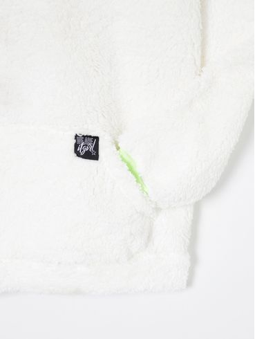 Blusão com Capuz Juvenil Para Menina - Off white