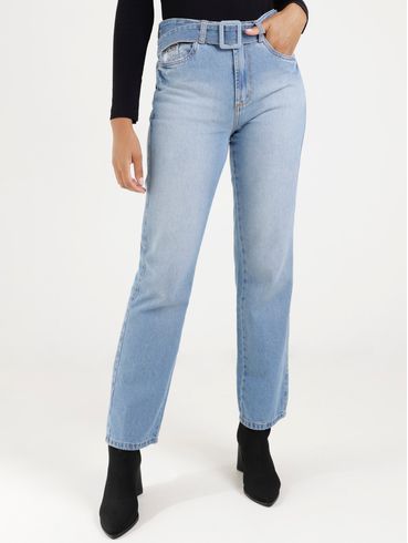 Calça Jeans Wide Leg Autentique Feminina Azul