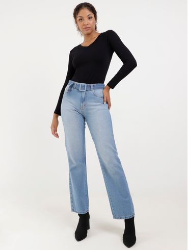 Calça Jeans Wide Leg Autentique Feminina Azul