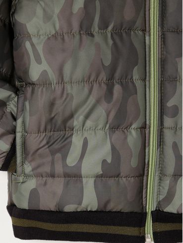 Jaqueta Puffer com Capuz Infantil Para Menino - Verde