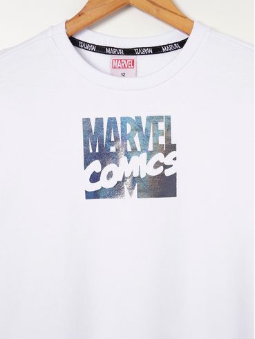 Moletom Marvel Juvenil Para Menino - Branco