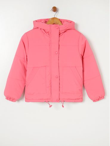 Jaqueta com Capuz Vels Juvenil Para Menina - Rosa