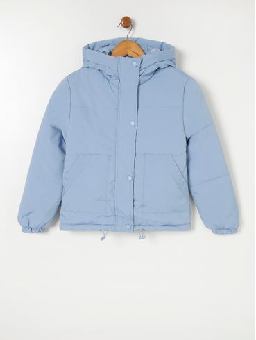 Jaqueta com Capuz Vels Juvenil Para Menina - Azul