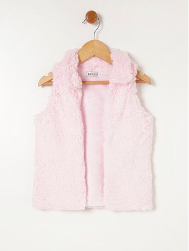 Colete de Pelinhos Kid+ Infantil Para Menina - Rosa