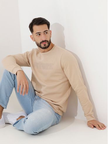 Moletom Básico Masculino Bege