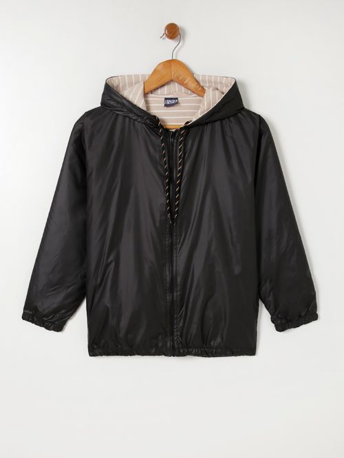 Jaqueta com Capuz Juvenil Para Menino - Preto