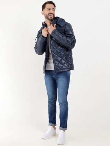 Jaqueta com Capuz Dixie Masculina Azul Marinho