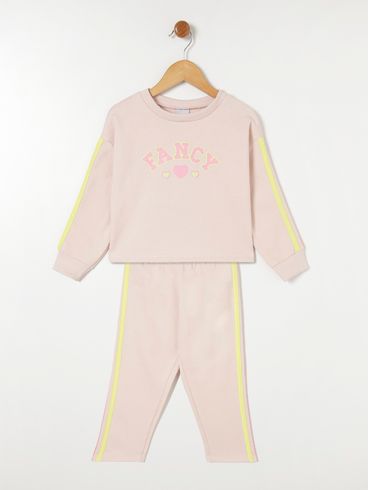Conjunto Moletom Infantil Para Menina - Bege