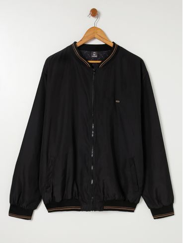 Jaqueta Bomber Plus Size Masculina Preto