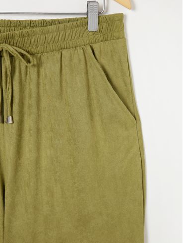 Calça Suede Autentique Plus Size Feminina Verde Claro
