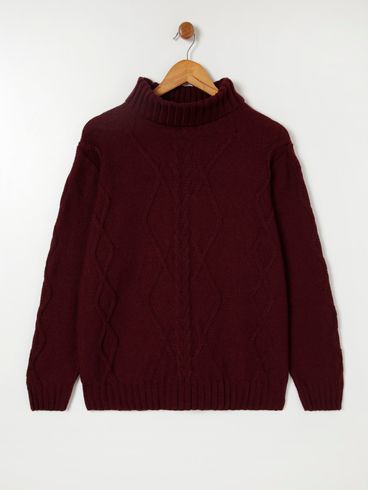 Blusa de Tricot Plus Size Feminina Vinho