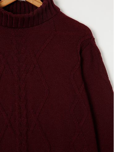 Blusa de Tricot Plus Size Feminina Vinho