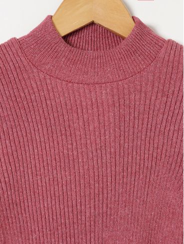 Blusa de Tricot Básica Juvenil Para Menina - Rosa