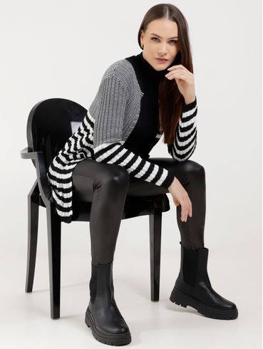 Cardigan de Tricot Alongado Cativa Feminino Preto