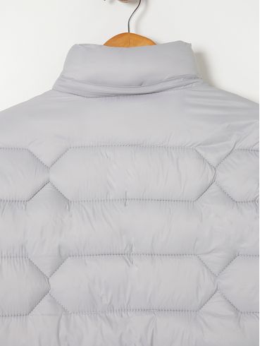 Jaqueta Puffer com Capuz Infantil Para Menino - Cinza