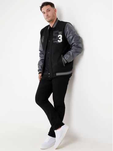 Jaqueta Bomber Gangster Masculina Preto