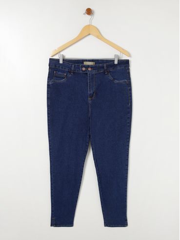 Calça Jeans Cigarrete Pisom Plus Size Feminina Azul