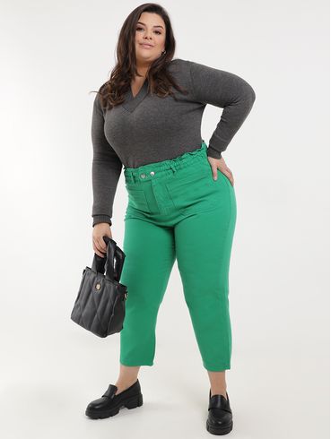 Suéter Plus Size Feminino Cinza Escuro