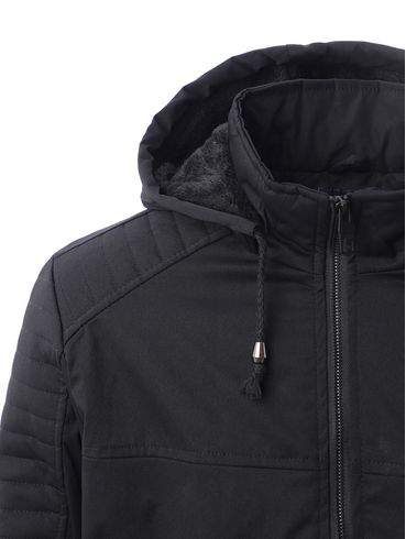 Jaqueta com Capuz Masculina Preto