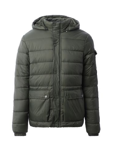 Jaqueta Puffer com Capuz Masculina Verde
