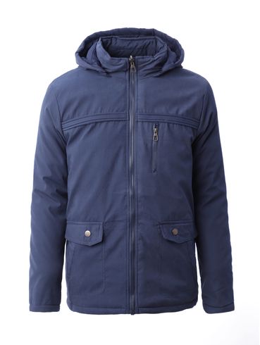 Jaqueta Dupla Face com Capuz Masculina Azul Marinho