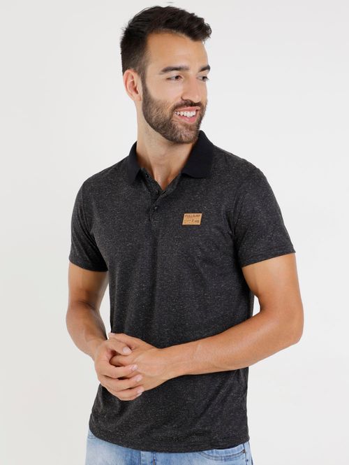 Polo Manga Curta Full Surf Masculina Preto
