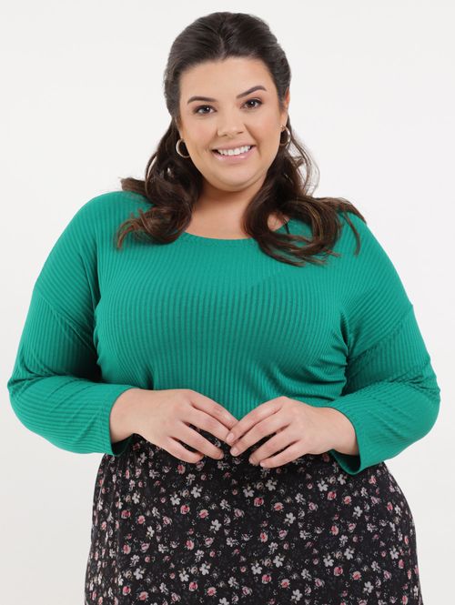 Blusa Manga 3/4 Autentique Plus Size Feminina Verde