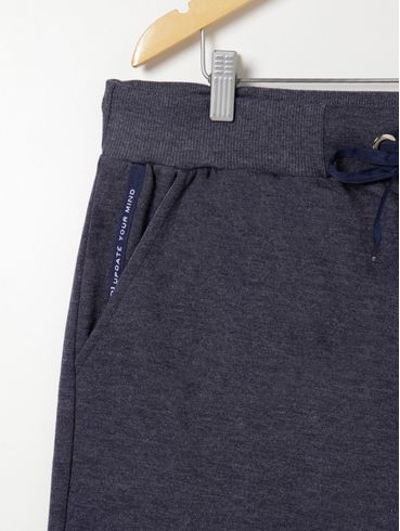 Calça Jogger Moletom Plus Size Masculina Azul Marinho