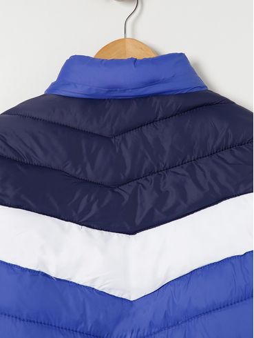 Jaqueta Puffer com Capuz Infantil Para Menino - Azul/Azul marinho