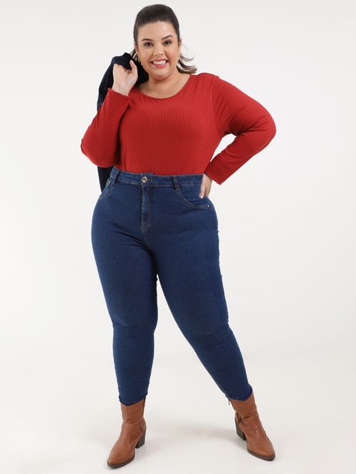 Blusa Manga Longa Autentique Plus Size Feminina Vermelho
