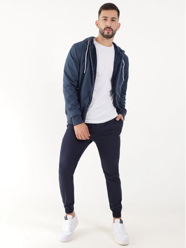 Jaqueta com Capuz Masculina Azul Marinho