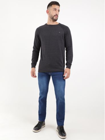 Suéter de Tricot Masculino Chumbo