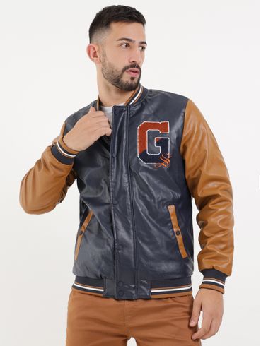 Jaqueta Bomber Gangster Masculina Azul Marinho