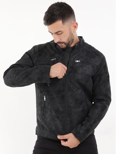 Jaqueta Material Sintético Masculina Preto