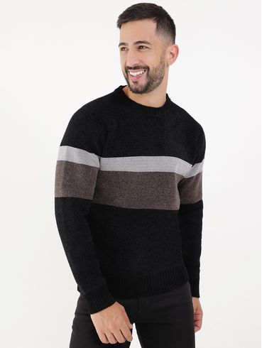 Suéter Elétron Masculino Preto/Chumbo